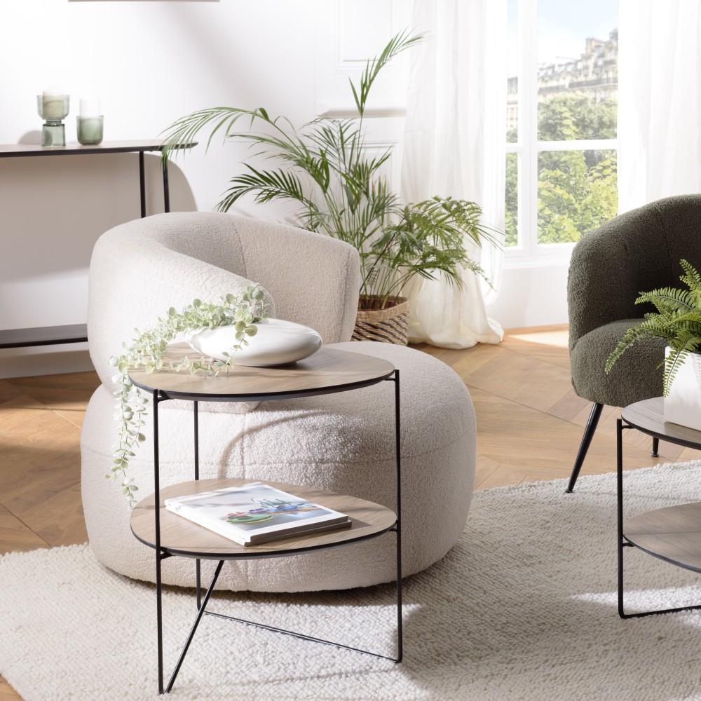 JULIA Side Table with 2 Oval Trays - Mocha Color JULIA Side Table with 2 Oval Trays - Mocha Color