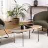 Table basse JULIA rect. angles arrondis 100x40cm mocha pieds métal