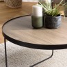 Table basse ronde JULIA 60x60cm mocha pieds métal noir