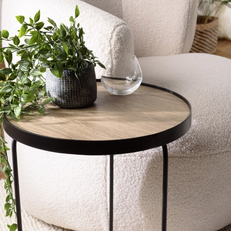 Table d'appoint JULIA ronde 40x40cm mocha métal