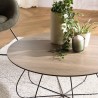 JULIA Beveled Coffee Table 80x80cm Mocha Metal Basket-Shaped Legs