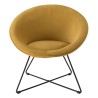 Fauteuil AGATHE - Tissu velours jaune moutarde