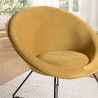 AGATHE Mustard Yellow Velvet Armchair - Black Metal Legs