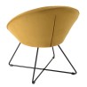 Fauteuil AGATHE - Tissu velours jaune moutarde