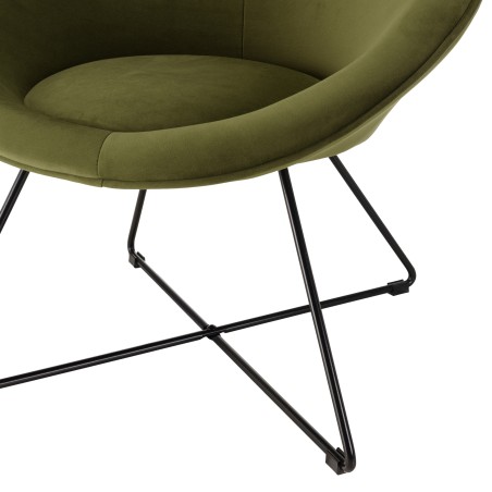 Fauteuil AGATHE - Velours vert olive
