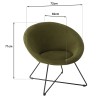 Fauteuil AGATHE - Velours vert olive