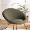 Fauteuil AGATHE - Tissu bouclette vert kaki