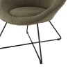 AGATHE Armchair in Khaki Green Bouclé Fabric | Modern Design
