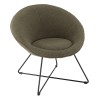AGATHE Armchair in Khaki Green Bouclé Fabric | Modern Design