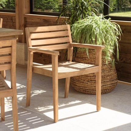 KALLY - Set of 2 Teak Garden Armchairs