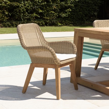 Lot 2 fauteuils jardin rotin synthétique KALLY
