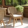 KALLY - Set of 2 Synthetic Rattan Garden Armchairs with Cushions