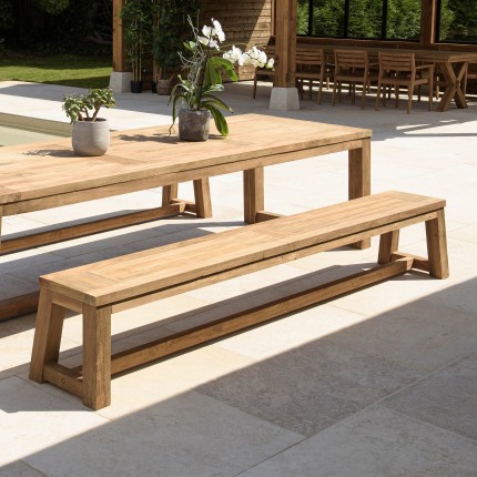 Banc de jardin en teck recyclé 270x35cm