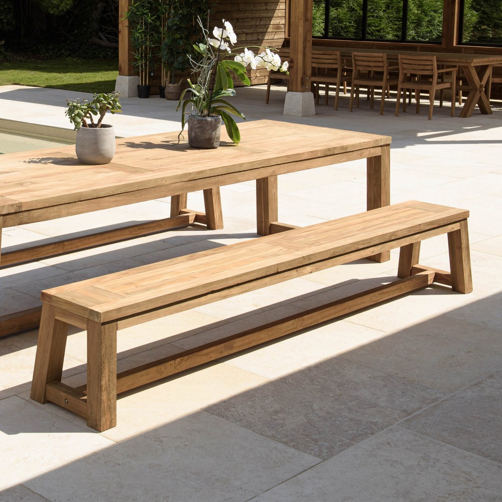 Banc de jardin en teck recyclé 270x35cm Banc de jardin en teck recyclé 270x35cm