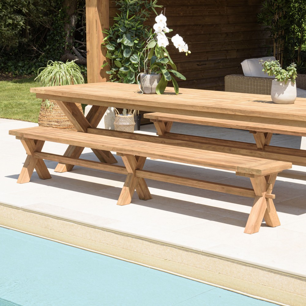 KALLY Garden Bench 270x35cm - Recycled Teak KALLY Garden Bench 270x35cm - Recycled Teak