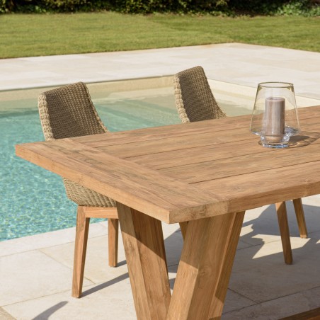 KALLY Garden Dining Table 220x100cm Recycled Teak