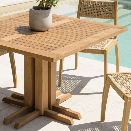Table à manger jardin carrée KALLY 110x110cm