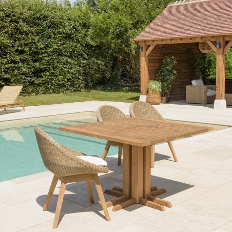 Table à manger jardin carrée KALLY 110x110cm