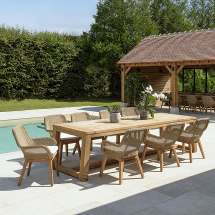 KALLY Set no. 6 Recycled Teak & Synthetic Rattan Garden Furniture Set