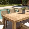 Lot n°6 Salon de jardin teck recyclé rotin synthétique