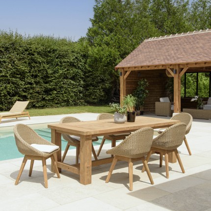 KALLY Set no. 16 Recycled Teak & Rattan Garden Furniture Set