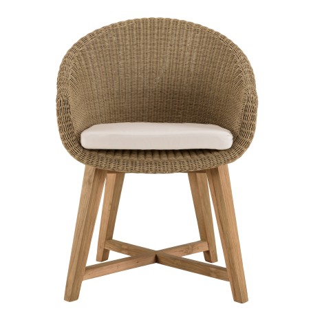 KALLY Set no. 17 Recycled Teak & Rattan Garden Furniture Set for 6 People