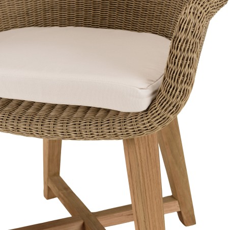 Lot n°17 Salon de jardin teck recyclé et rotin synthétique