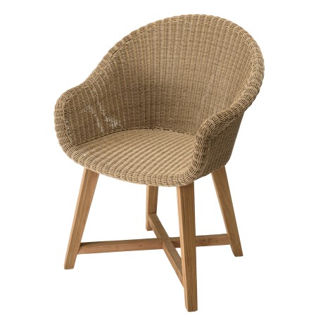 Lot n°17 Salon de jardin teck recyclé et rotin synthétique