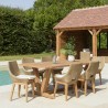 Ensemble table teck et chaises rotin - KALLY Lot n°19