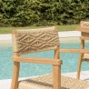 VALERIA - Set of 2 Teak Garden Armchairs in Synthetic Rattan | Diamond Pattern