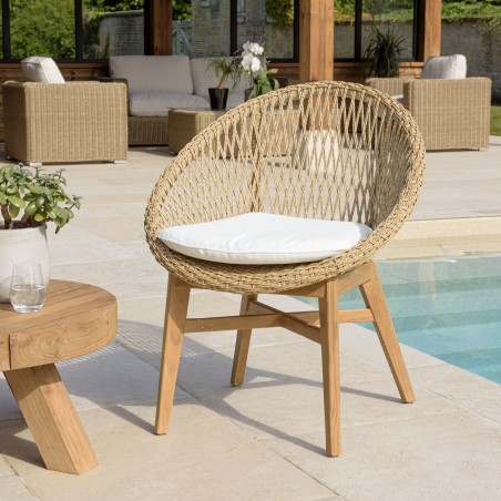 VALERIA Set of 2 Rounded Garden Armchairs