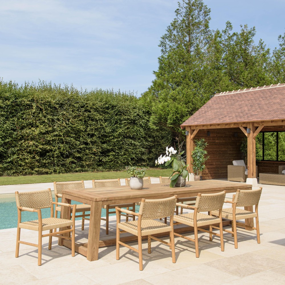 VALERIA Garden Furniture Set - Recycled Teak & Rattan - 8-10 People VALERIA Garden Furniture Set - Recycled Teak & Rattan - 8-10 People