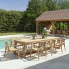 Salon de jardin Valeria en teck recyclé et rotin synthétique