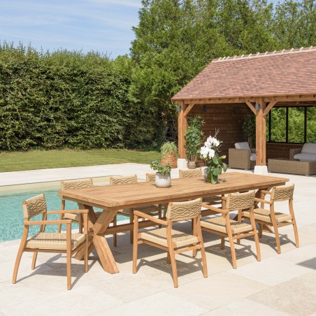 VALERIA - Set no. 8 Recycled Teak Garden Furniture Set | 8-10 People