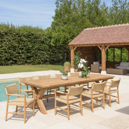 VALERIA - Set no. 9 Recycled Teak Garden Furniture Set with Synthetic Rattan