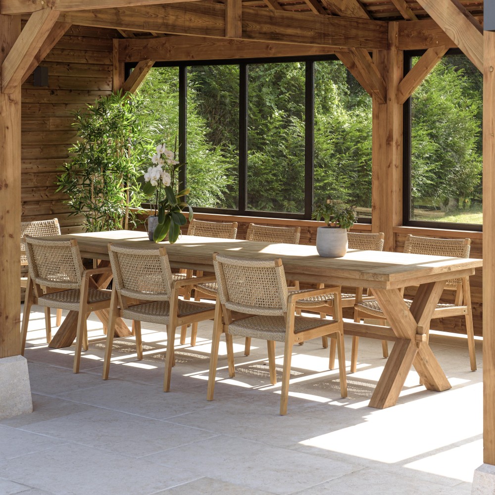 VALERIA - Set no. 10 Recycled Teak Garden Furniture Set | 8/10 People VALERIA - Set no. 10 Recycled Teak Garden Furniture Set | 8/10 People