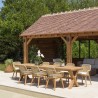 Salon de jardin VALERIA en teck recyclé et rotin synthétique