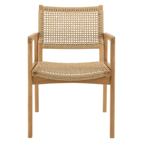 VALERIA - Recycled teak and synthetic rattan garden set for 4 people.