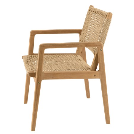 Salon de jardin VALERIA - Lot n°21 en teck recyclé et rotin synthétique
