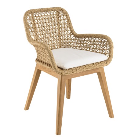 Salon de jardin VALERIA - Lot n°22 en teck recyclé et rotin synthétique