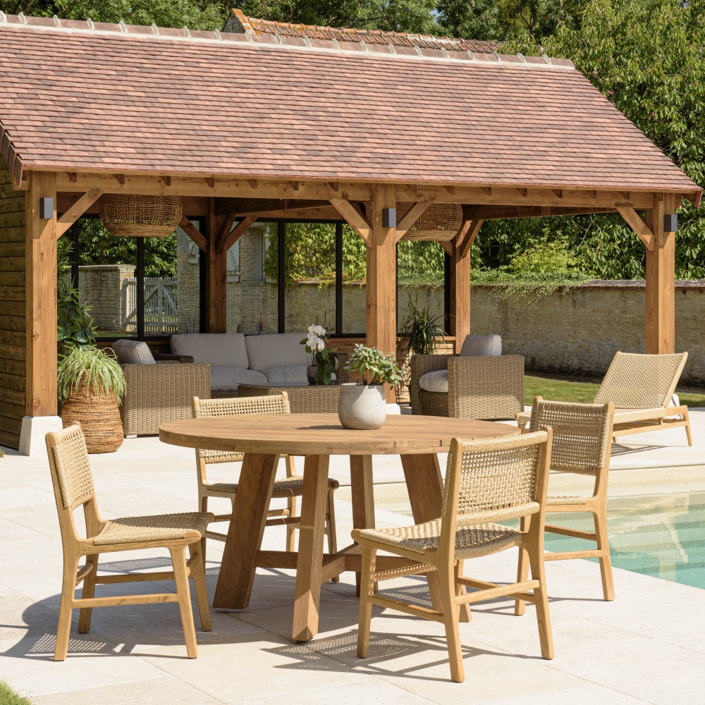 VALERIA - Set no. 23 Recycled Teak Garden Furniture Set for 4 People VALERIA - Set no. 23 Recycled Teak Garden Furniture Set for 4 People