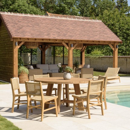 VALERIA - Set no. 24 Recycled Teak Garden Furniture Set for 6 People