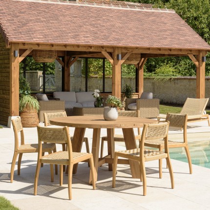 VALERIA - Set no. 26 Recycled Teak Garden Furniture Set for 6 People