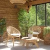 Salon de jardin VALERIA en teck recyclé et rotin synthétique