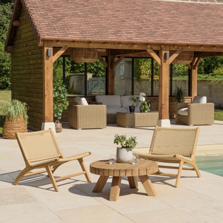 VALERIA - Set no. 34 Recycled Teak Garden Furniture Set for 2 People