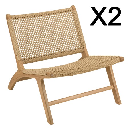 VALERIA - Set no. 34 Recycled Teak Garden Furniture Set for 2 People