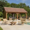 Salon de jardin VALERIA - Lot n°35 en teck recyclé et rotin synthétique
