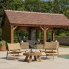 Salon de jardin VALERIA - Lot n°35 en teck recyclé et rotin synthétique