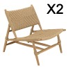 Salon de jardin VALERIA - Lot n°35 en teck recyclé et rotin synthétique