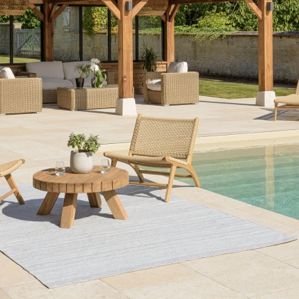 Tapis d'extérieur rectangulaire QUENTIN 200x290cm gris chiné